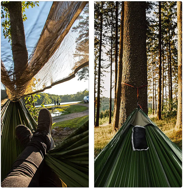 Cheap Goat Tents Ultralight Outdoor Two person Travel Camping Hammock with Mosquito Net  Sleeping Swing Chair Tarp Hiking Tent Garden Furniture   